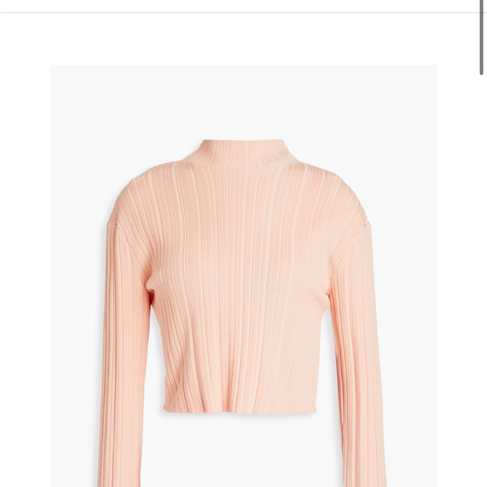 Maje Peach Ribbed Crop Top